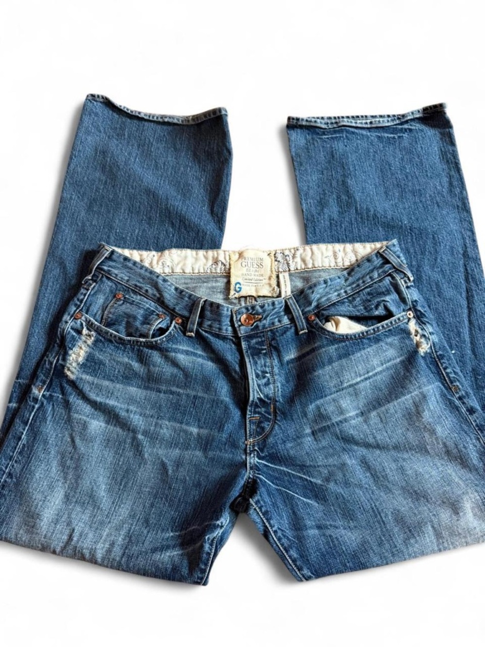 Vintage Guess Premium Flare Jeans Size 38 Distressed Y2K Denim